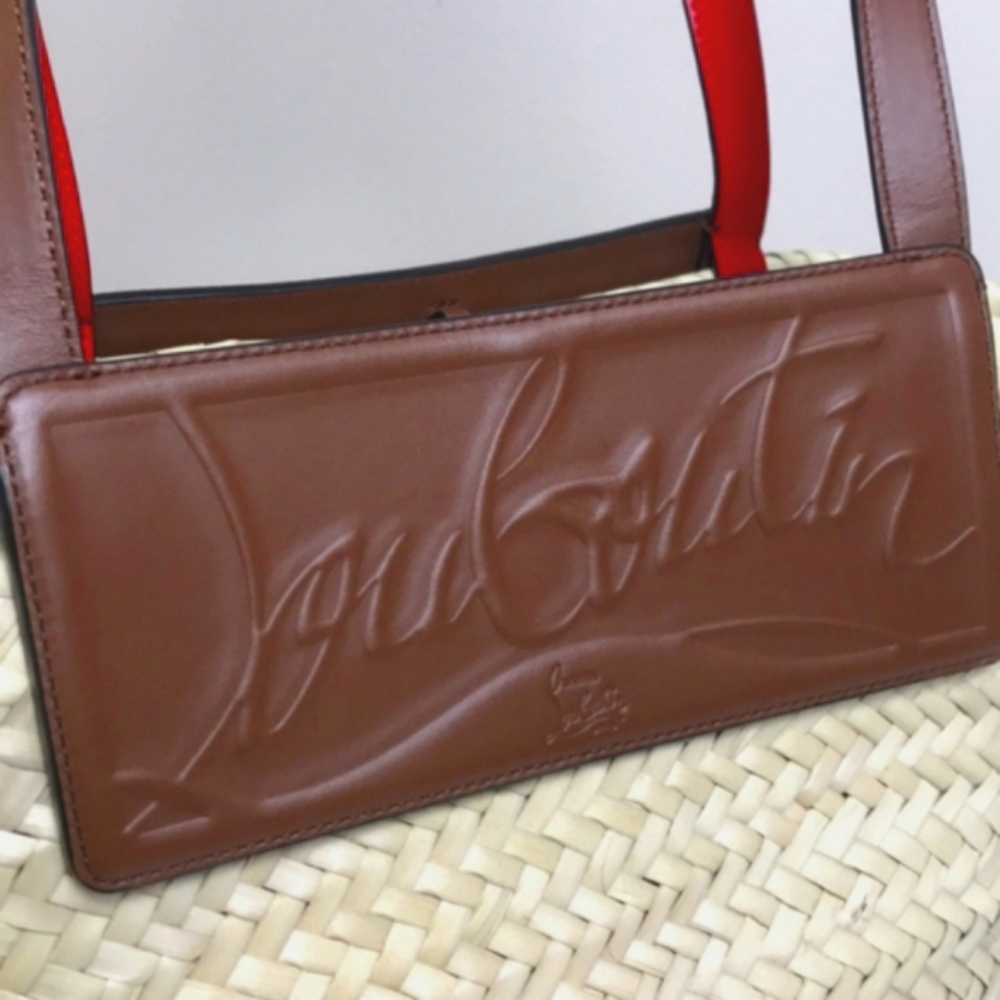 🔴 Christian Louboutin Loubishore Natural Raffia & Leather Tote Bag NEW! - Picture 9 of 12